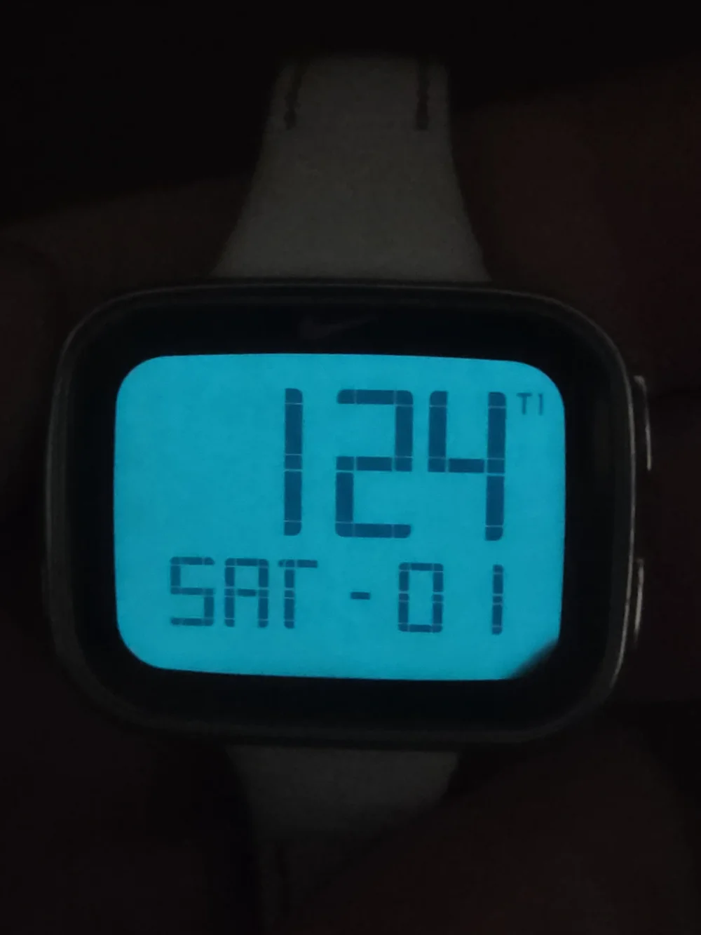 Nike Imara Keeva Digital Watch White Leather Baseball Stitch Strap New Battery